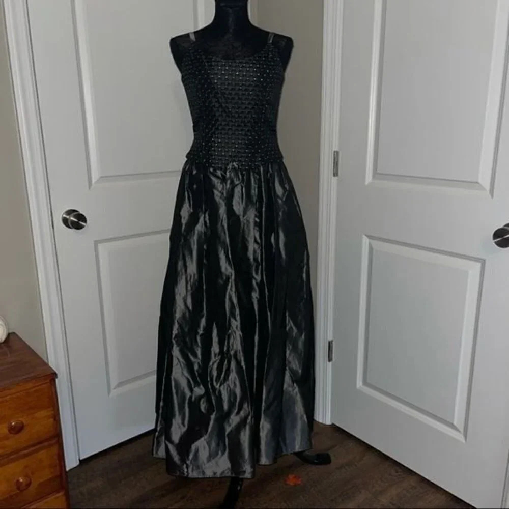Scott McClintock Vintage Grey Corset Evening Dress Sz 10 ❤️